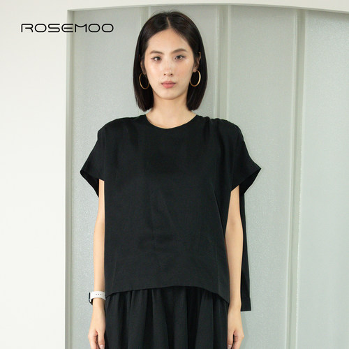 ROSEMOO/容子木26夏【商场同款】亲肤圆领T恤套头上衣RWM2TP336C