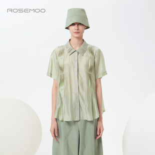 容子木ROSEMOO 垂顺飘逸短袖 衬衫 RMT2CS113A 商场同款