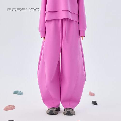 容子木ROSEMOO26春【商场同款】微弹长绒棉宽松长裤RWM1KC205B