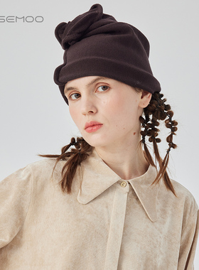 容子木ROSEMOO24年冬季新款亲肤可扭曲毛织帽RCL4HP155A