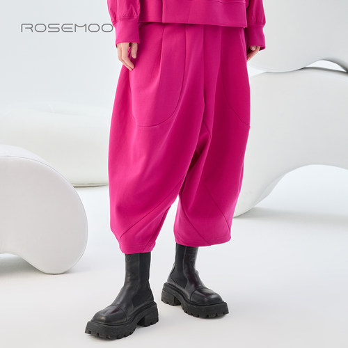 容子木ROSEMOO26秋【商场同款】微弹挺阔宽松九分裤RWM3KC327C
