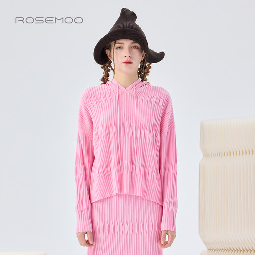 容子木ROSEMOO26春商场同款亲肤肌理感连帽套头上衣RWM1TP330C