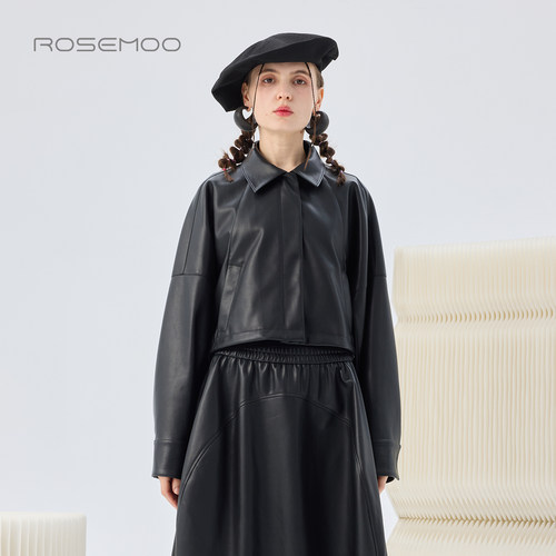 容子木ROSEMOO26春【商场同款】光泽感短款环保皮外套RWM1WP116A
