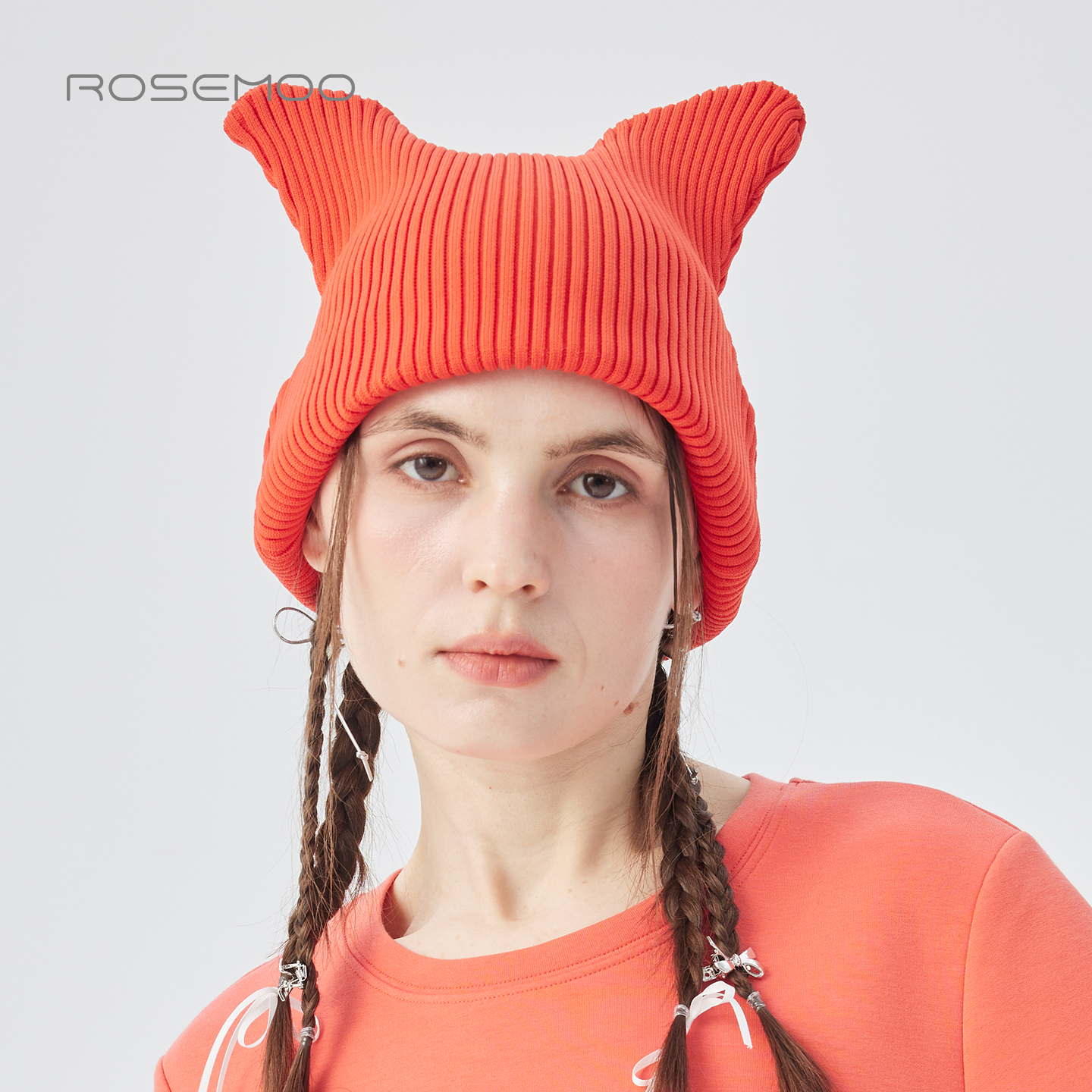 容子木ROSEMOO25冬【商场同款】挺阔干爽弧形毛织帽子RSS4HP461D