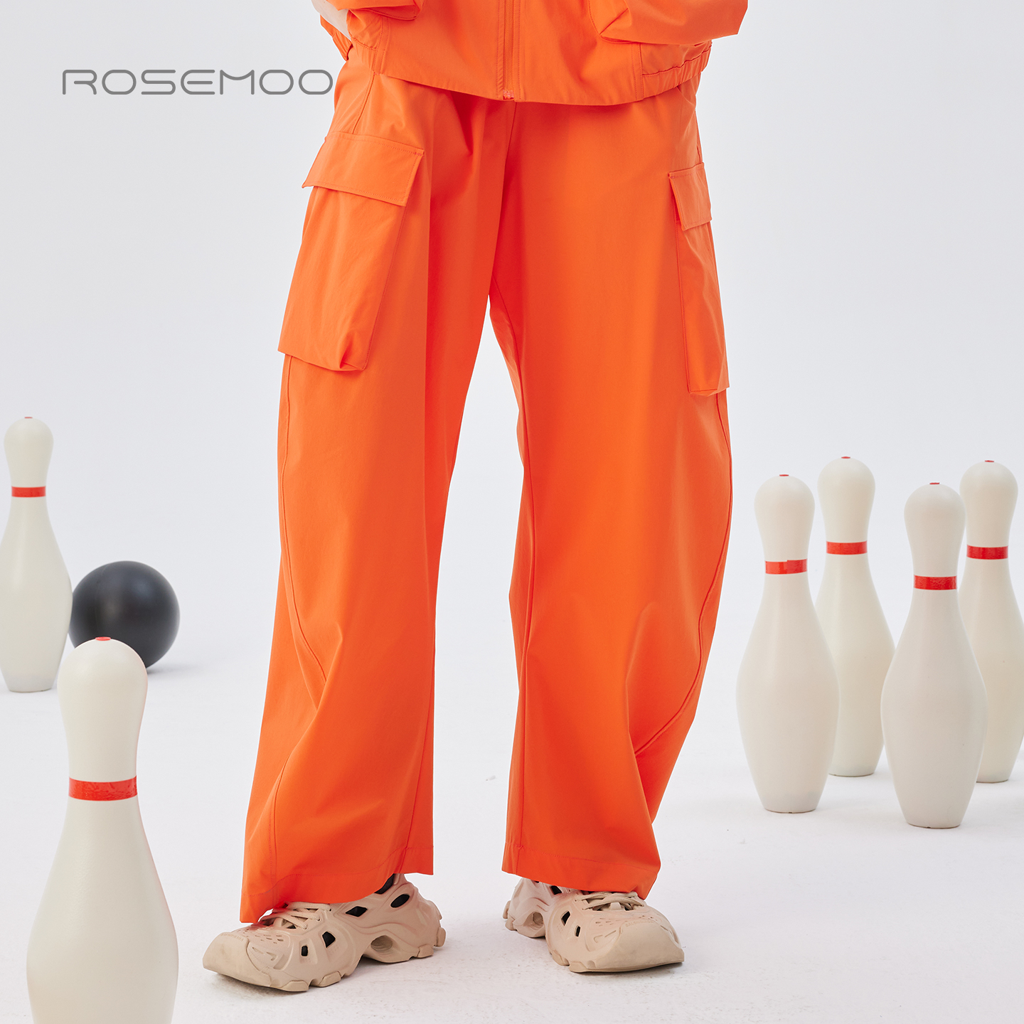 容子木ROSEMOO25秋商场同款挺阔质感大口袋宽松长裤RSS3KP290B