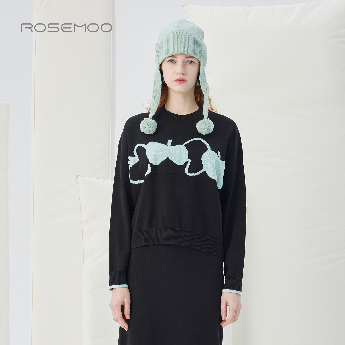 容子木ROSEMOO25冬【商场同款】苹果图案圆领套头上衣RSS4TP331C