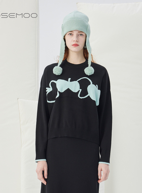 容子木ROSEMOO25冬【商场同款】苹果图案圆领套头上衣RSS4TP331C