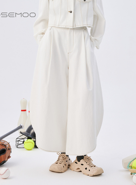 容子木ROSEMOO25年秋季新款含棉撞线夸张长裤RSS3KC424D