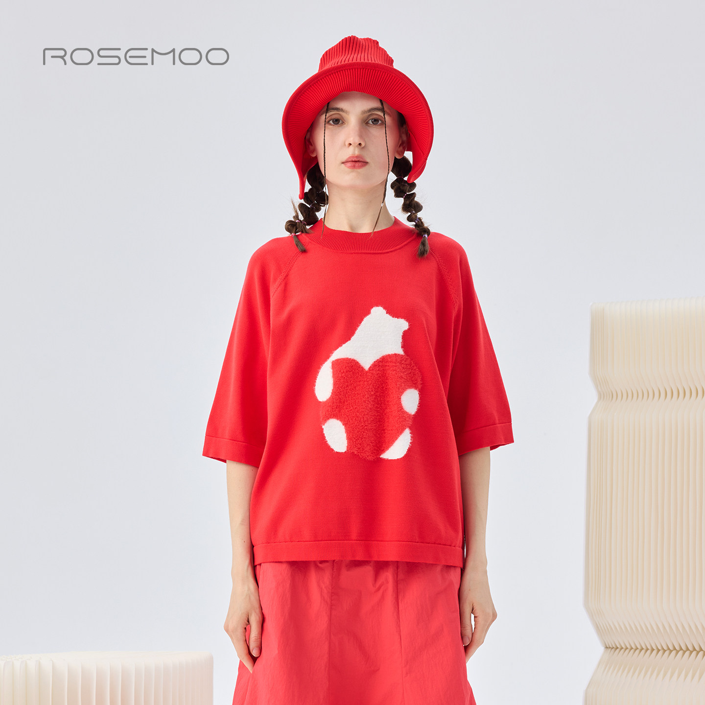 容子木ROSEMOO26春【商场同款】亲肤干爽小熊套头上衣RWM1TP134A