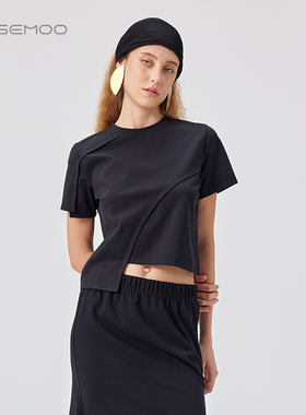 ROSEMOO/容子木25夏【商场同款】微弹分割设计短袖T恤RSS2TC434D