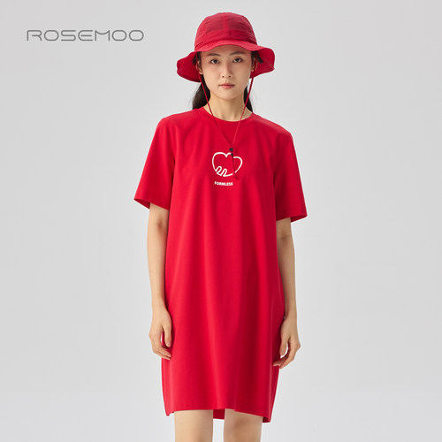 容子木ROSEMOO26夏【商场同款】棉感微弹圆领连衣裙RWM2LC208B