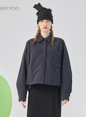 容子木ROSEMOO25年春季新款滑爽挺阔衬衫款棉服RSS1OP114A