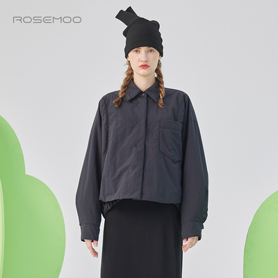 容子木ROSEMOO25年春季新款滑爽挺阔衬衫款棉服RSS1OP114A