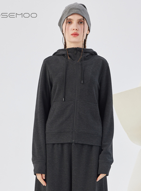 容子木ROSEMOO25秋【商场同款】微弹短款拉链连帽外套RSS3WP311C