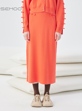 容子木ROSEMOO25冬【商场同款】干爽蝴蝶结松紧腰半裙RSS4QP452D