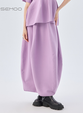 容子木ROSEMOO26春商场同款干爽挺阔夸张松紧腰半裙 RWM1QP454D