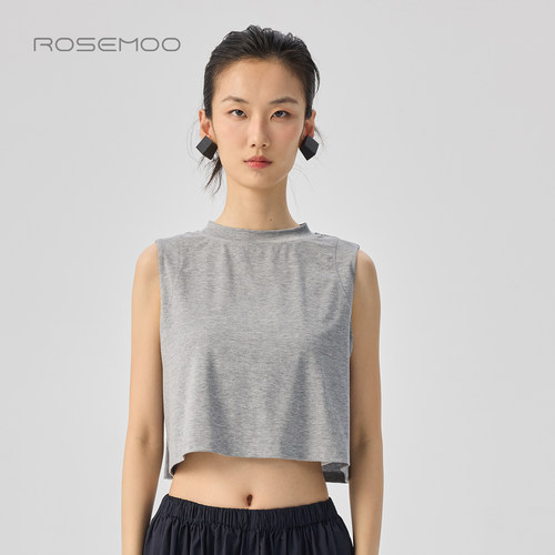 容子木ROSEMOO26夏【商场同款】圆领后背开叉设计背心RWM22C253B