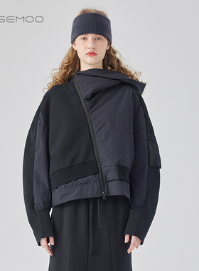 容子木ROSEMOO24年冬季新款挺阔质感拼接款外套RCL4WP203B