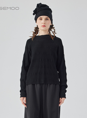 容子木ROSEMOO24年冬季新款亲肤肌理连帽套头衫RCL4TP329C