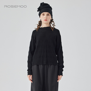 RCL4TP329C 亲肤肌理连帽套头衫 容子木ROSEMOO24年冬季 新款