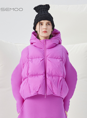 容子木ROSEMOO25冬商场同款光泽感细腻捏褶羽绒马甲RSS4AP114A