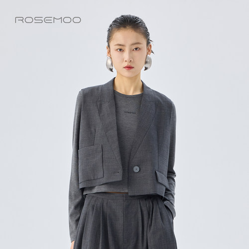 容子木ROSEMOO26春【商场同款】西装单粒扣无袖马甲RWM1AW259B