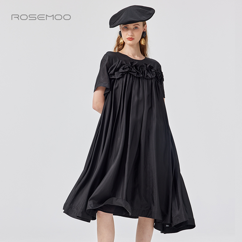 容子木ROSEMOO25夏【商场同款】桑蚕丝短袖套头连衣裙RSS2LS329C