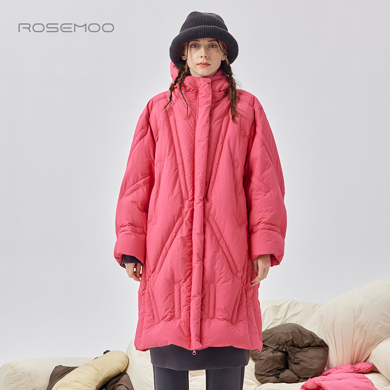 容子木ROSEMOO【商场同款】挺阔质感压胶长款羽绒服RCL4YP001T