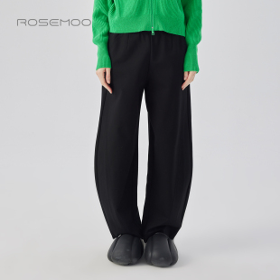 容子木ROSEMOO25冬商场同款 RWM1KP007T 微弹干爽宽松加绒香蕉长裤
