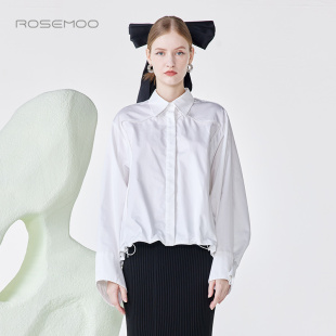RCL1CC254B 棉感挺阔下摆可调节衬衫 容子木ROSEMOO 商场同款