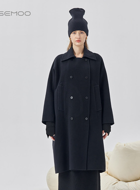 容子木ROSEMOO【商场同款】绵羊毛双面呢双排扣大衣RMT4DW334C