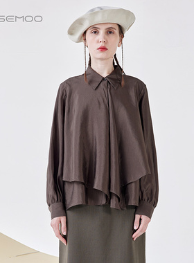 容子木ROSEMOO24年春新款垂顺光泽感丝衬衫RCL1CS319C