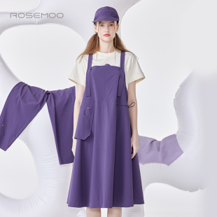 容子木ROSEMOO24年春新款 哑光轻薄微弹背带裙RCL1LP221B