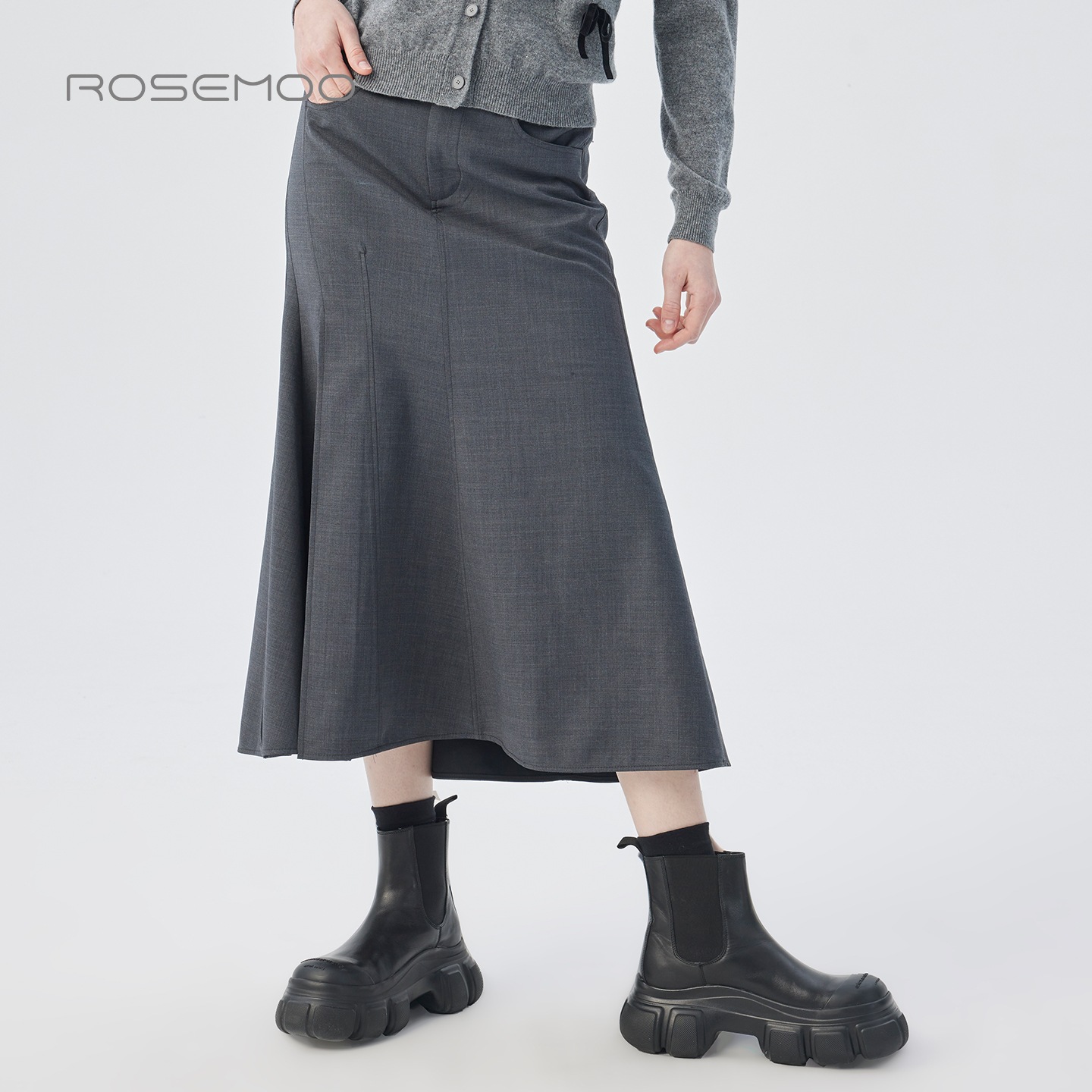 容子木ROSEMOO25冬【商场同款】含绵羊毛质感鱼尾半裙RSS4QW221B