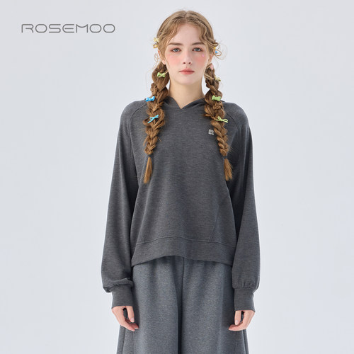 容子木ROSEMOO26春【商场同款】亲肤连帽宽松套头上衣RWM1TW219B