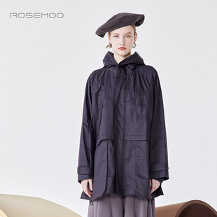 容子木ROSEMOO24年春新款 风衣RCL1FC255B 棉感挺阔中长款
