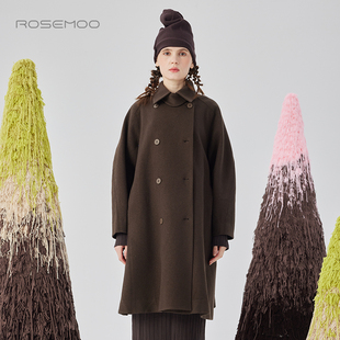 容子木ROSEMOO24年冬季 轻量感针织呢大衣RCL4DW103A 新款