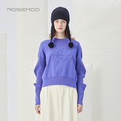 容子木ROSEMOO25冬商场同款 亲肤柔软小花毛织套头上衣RSS4TP328C