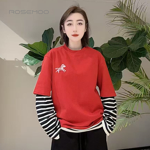 ROSEMOO/容子木26春新商场同款【新年款】小马图案T恤RWM1TC671A