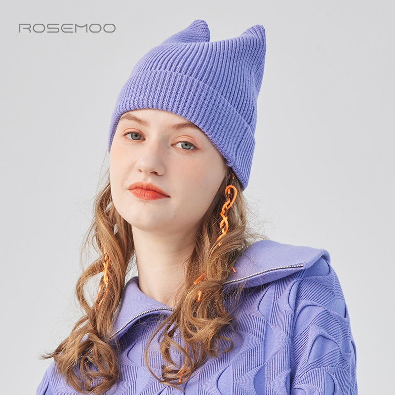 容子木ROSEMOO25春【商场同款】亲肤猫耳朵毛织帽子RSS1HP230B