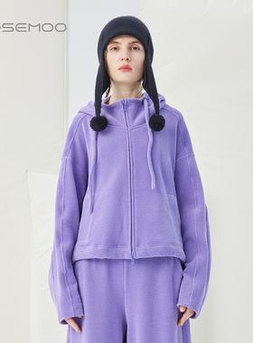 容子木ROSEMOO25冬【商场同款】微弹竖纹条绒卫衣外套RSS4WP311C