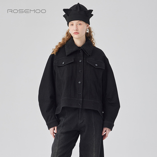 容子木ROSEMOO24年冬季新款挺阔加绒牛仔外套RCL4WC430D