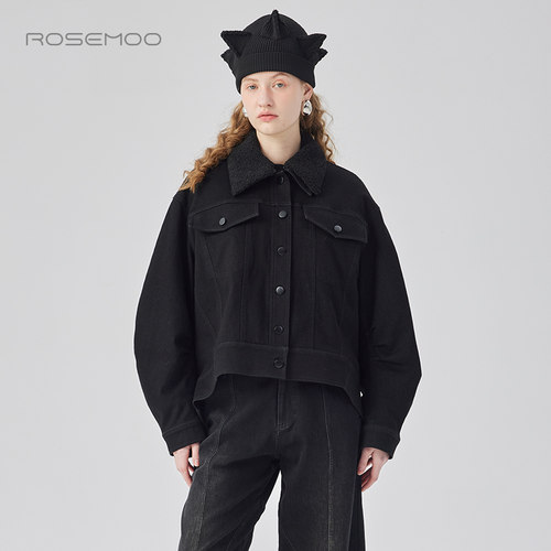 容子木ROSEMOO24年冬季新款挺阔加绒牛仔外套RCL4WC430D