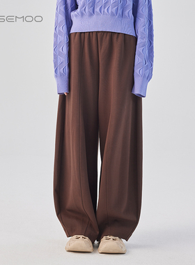 容子木ROSEMOO25春商场同款柔软双层针织廓形松紧腰裤RSS1KC209B