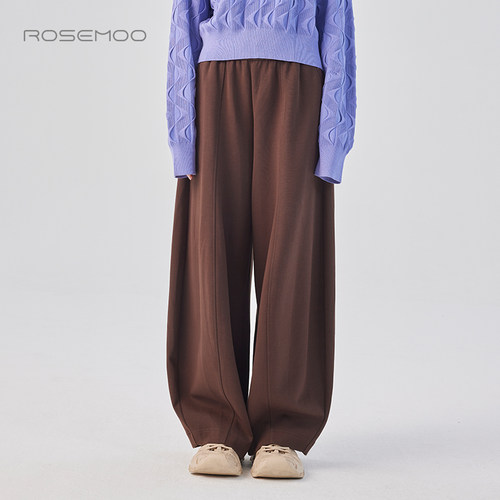 容子木ROSEMOO25春商场同款柔软双层针织廓形松紧腰裤RSS1KC209B