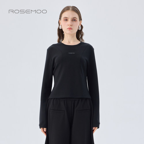 容子木ROSEMOO26春商场同款含莫代尔微弹圆领打底衫RWM1TP280B
