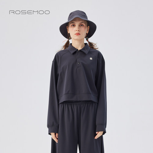 容子木ROSEMOO25秋商场同款柔软高弹针织POLO领上衣RSS3TP270B