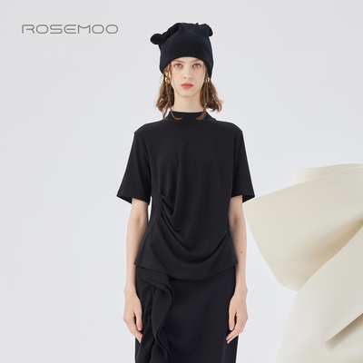 ROSEMOO/容子木25秋【商场同款】含绵羊毛微弹抽褶上衣RSS3TS328C