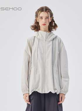 容子木ROSEMOO25秋【商场同款】滑爽连帽中长款外套RSS3WP261B