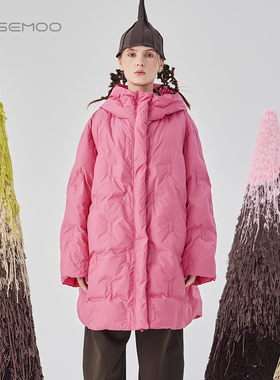 容子木ROSEMOO24年冬季新款轻量感小方块压线羽绒服RCL4YP118A